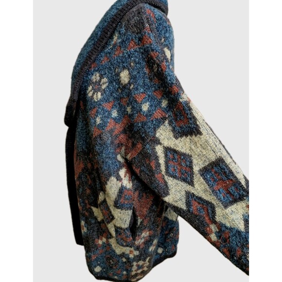 VTG Cervelle Cardigan Sweater Men's XL Thick Wool Blend Long Aztec Southwestern - Picture 13 of 13